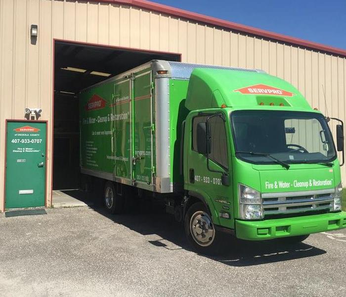 SERVPRO Truck at the warehouse